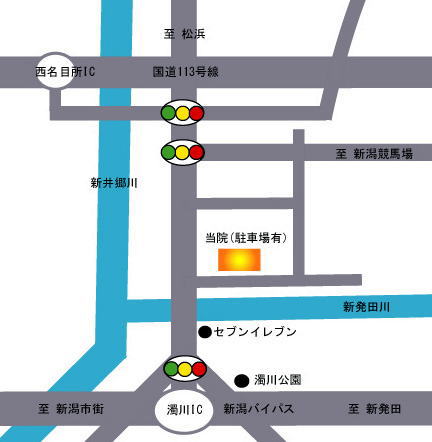 新潟市北区の整体、横山脊椎矯正院の地図